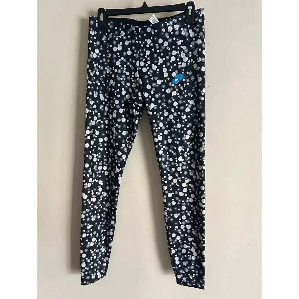 NIKE HERITAGE FLORAL LEGGINGS CJ2473-011 Womens Size M